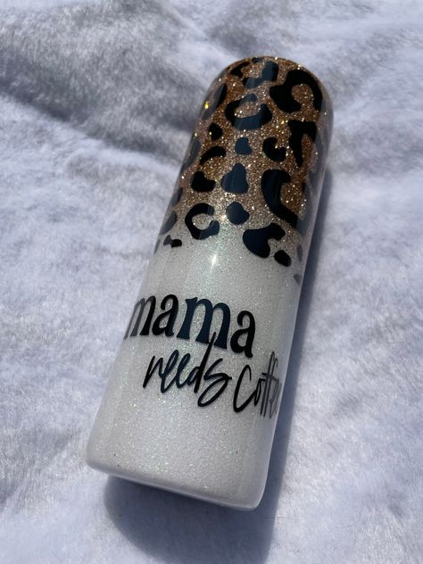 Cheetah Tumbler, Cherry Lemonade, Mama Needs Coffee, Glitter Tumblers, Tumbler Photos, Tumbler Cups Diy, Tumbler Ideas, Need Coffee, Can Holders