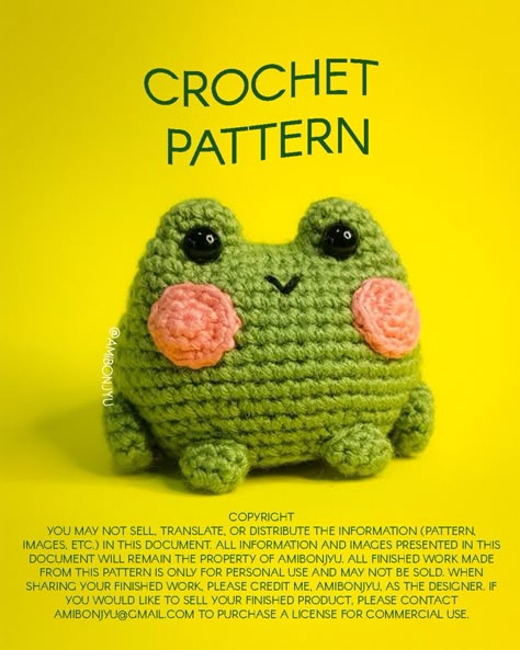 Small Crochet Frog, Frog Amigurumi Free Pattern, Cute Crochet Patterns, Frog Amigurumi, Amigurumi Projects, Small Crochet Gifts, Frog Crochet, Easy Crochet Animals, Crochet Frog