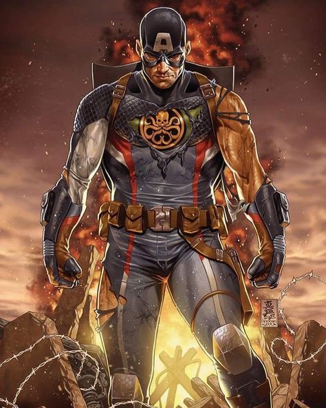 HAIL HYDRA!! Please swipe for more images...Check out this badass  1/4 scale Captain America concept based on the 2017 Secret Empire  comics....robertobagg10collection is sharing instagram posts and you can  see pictures video posts and on this media post page. Hydra Captain America, Mark Brooks, Captain America, Comic Book, Pop Culture, Universe, Marvel, Comics