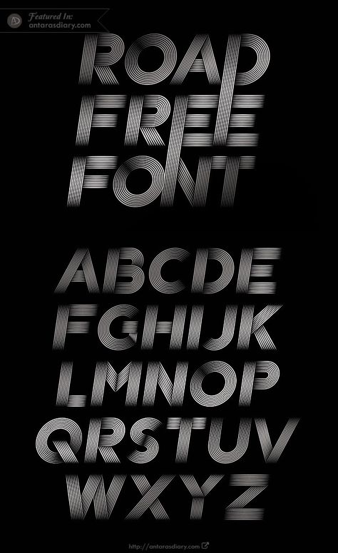 Road Free Vector Font Download Road Font, Caps Font, All Caps Font, Gothic Fonts, Calligraphy Styles, Font Download, Bold Stripes, Sans Serif Fonts, Fonts Alphabet