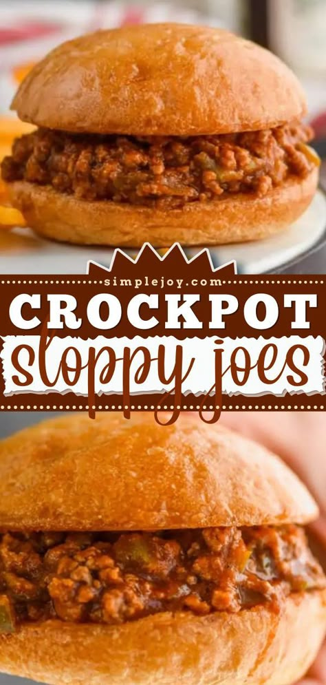 Slow Cooker Sloppy Joe Recipe, Crockpot Sloppy Joes, Sloppy Joe Recipe Crock Pot, Crock Pot Sloppy Joes, Slow Cooker Sloppy Joes, Sloppy Joe Recipe Easy, Homemade Sloppy Joe Recipe, Sloppy Joes Sandwich, Sloppy Joe Recipe