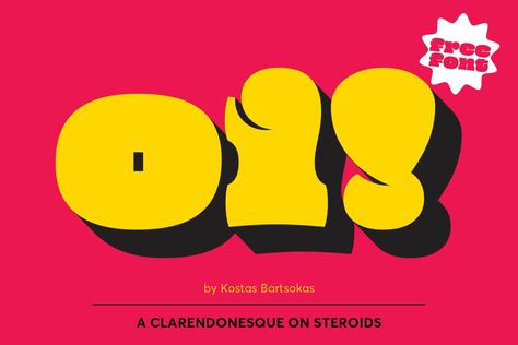 Free Oi! Display Font is an ultra-fat typeface that has its roots in grotesque slab serifs. Funky Typeface, Logo Design Presentation, Fat Font, Roots Logo, Art Deco Font, Free Typeface, Free Fonts For Designers, Great Fonts, Creative Fonts