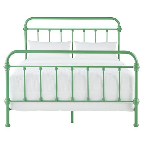 Tilden Ii Vintage Metal Bed - Queen - Spring Green - Inspire Q : Target Vintage Metal Bed, Bed Spring, Iron Bed Frame, Bed Springs, Floral Bedding, Iron Bed, Green Metal, Metal Bed, Metal Bed Frame