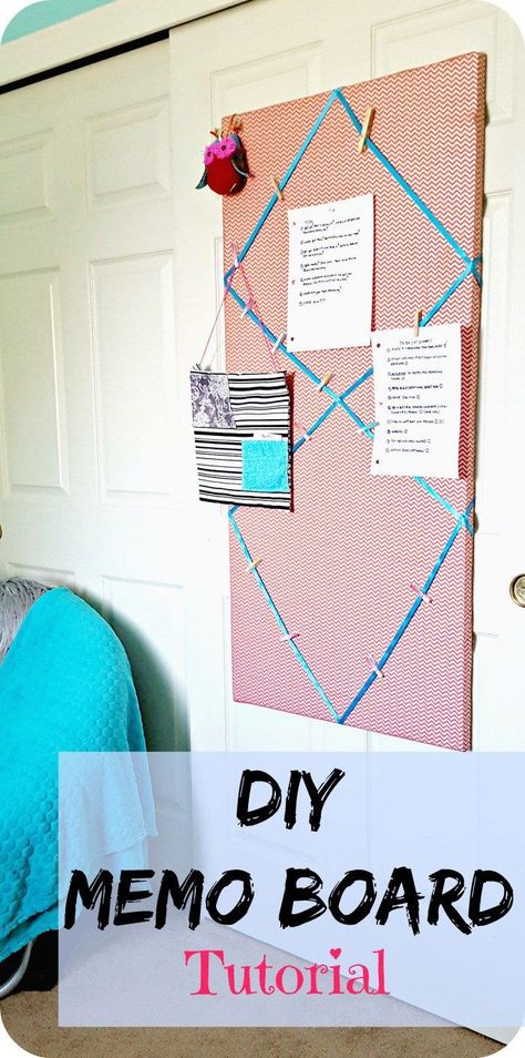 Check out this step by step DIY memo board tutorial to make!  Easy organizing idea for tween bedroom! Diy Notice Board, Notice Board, Memo Boards, Creative Valentines, Diy Valentines Crafts, Project Inspiration, Cricut Tutorials, Memo Board, Diy Tutorials