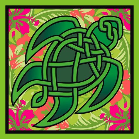 Celtic knot of a Sea Turtle. Drawing Dynamics, Celtic Turtle, Tattoo Celtic, Celtic Images, Celtic Artwork, Sea Turtle Tattoo, Turtle Quilt, Sea Turtle Art, Thor Hammer