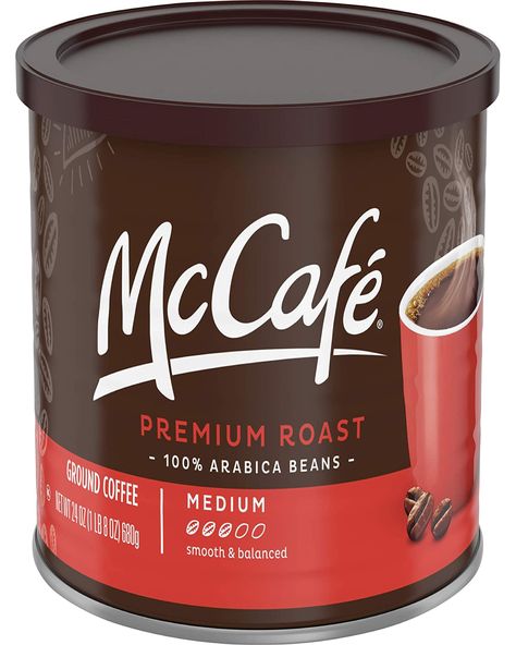 McCafe Premium Medium Roast Ground Coffee Blend (24oz Tin) #MediumRoastGroundCoffee #mediumroastcoffee #bestmediumroastcoffee #mediumroastcoffeebeans #mediumroastcoffeerecipes #starbucksmediumroasticedcoffeerecipes Mcdonalds Coffee, Low Acid Coffee, Caribou Coffee, Light Roast Coffee, Decaffeinated Coffee, Financial Independence Retire Early, Advertising Board, Medium Roast Coffee, Dark Roast Coffee