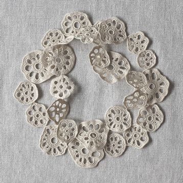 white floral Japanese Crochet, Lotus Root, Knit Art, Fiber Jewelry, Crochet Needles, Freeform Crochet, Textile Jewelry, Art Textile, Crochet Art