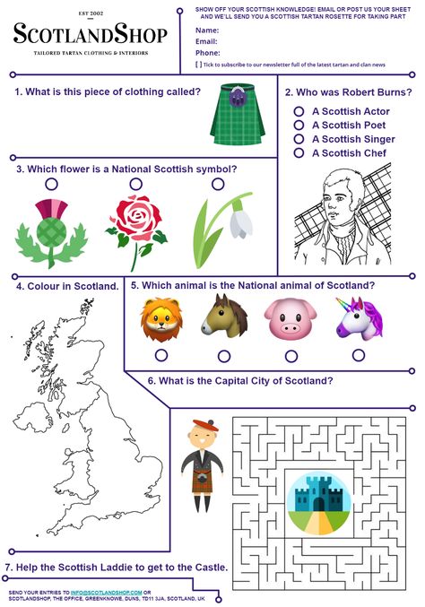 Festival Games, Scotland Map, Maps For Kids, National Animal, Scottish Art, Question Mark, Scottish Tartans, My Heritage, Activity Sheets