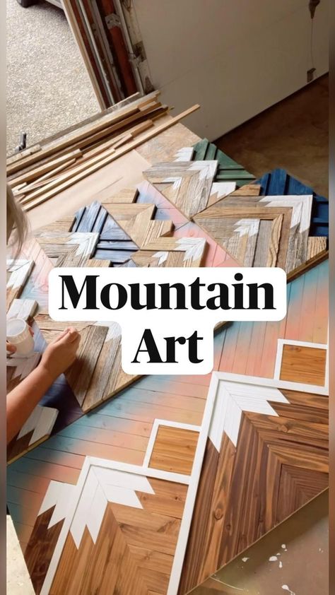 Mountain Sunsets, Diy Mountain, Camper Van Build, Woods Home, Arts Project, Wood Wall Art Diy, Woodwork Ideas, Carpentry Projects, Wood Art Projects