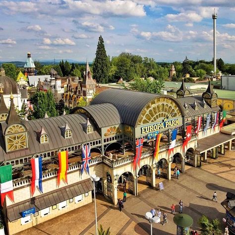 Europa-Park on Instagram: “Finish this sentence 😏: 'Europa-Park means to me...' 🎢🍕🥳 #EuropaPark #themepark #entrance #bestdayever #tellyourstory” Theme Park Entrance Ideas, Theme Park Entrance Design, Amusement Park Entrance, Theme Park Entrance, Coaster Inspiration, Zoo Design, Craft Office, Park Entrance, Park Ideas