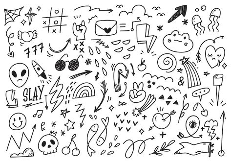 Scribble Art Easy, Cute Scribbles, Doddleoddle Art, Photo Doodle, Candy Tattoo, Art Drawing Ideas, Header Ideas, Pattern Sketch, Game 2d