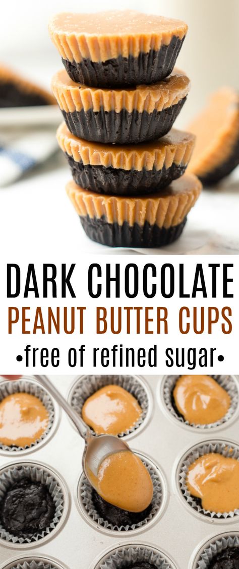 Healthy Chocolate Snacks, Dark Chocolate Desserts, Healthy Peanut Butter Cups, Peanut Butter Cups Recipe, Homemade Dark Chocolate, Dark Chocolate Recipes, Healthy Dark Chocolate, Dark Chocolate Peanut Butter, Comidas Keto