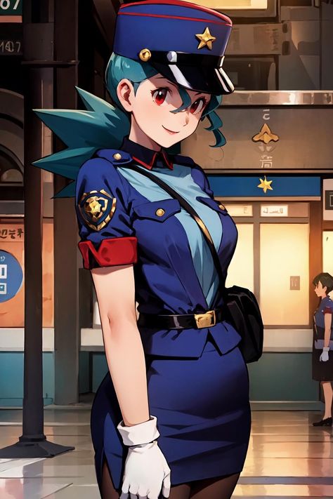 Officer Jenny Fanart, Pokemon Officer Jenny, Officer Jenny Pokemon, Officer Jenny, Pokemon Waifu, Military Photos, Pokemon Games, Pocket Monsters, Pokemon Characters