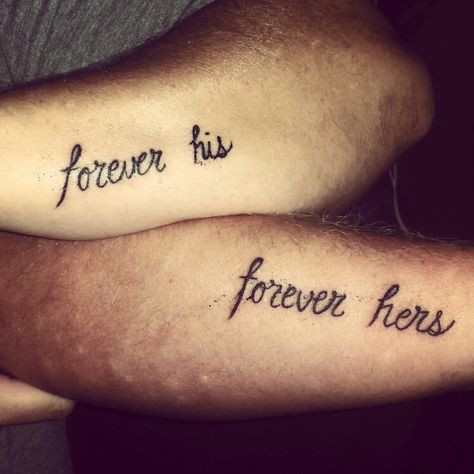 His And Her Tattoo Ideas Couple Tat, Husband Wife Tattoos Couple Tat, Unique Couple Tattoo, His And Hers Tattoos, Husband Wife Tattoos, Couple Tats, Wife Tattoos, Couple Wrist Tattoos, Girlfriend Tattoos