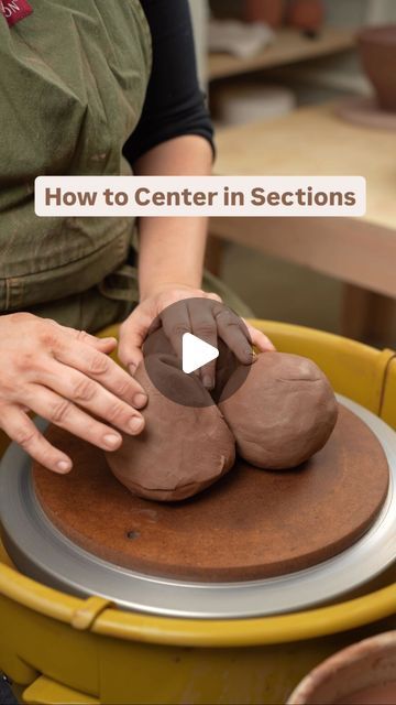 Twisted Clay on Instagram: "Sometimes people struggle in the studio to center a larger amount of clay. If this is you, maybe try this technique of centering in sections.  #pottery #ceramics #handmade #clay #art #ceramic #ceramicart #stoneware #potterylove #instapottery #wheelthrown #handmadepottery #pottersofinstagram #handmadeceramics  #tableware #contemporaryceramics #potterystudio #artist #glaze #potter #potterylife #potteryteacher #potterylife #potteryteacher #potterylesson #potteryhowto #potterytutorial" Easy Ceramics Projects For Kids, Homemade Ceramics Diy, Modern Pottery Ideas, Ceramic Techniques Tutorials, Pottery Gifts To Make, Ceramic Glaze Techniques, Ceramic Ideas Pottery, Clay Hand Building, Pottery Training