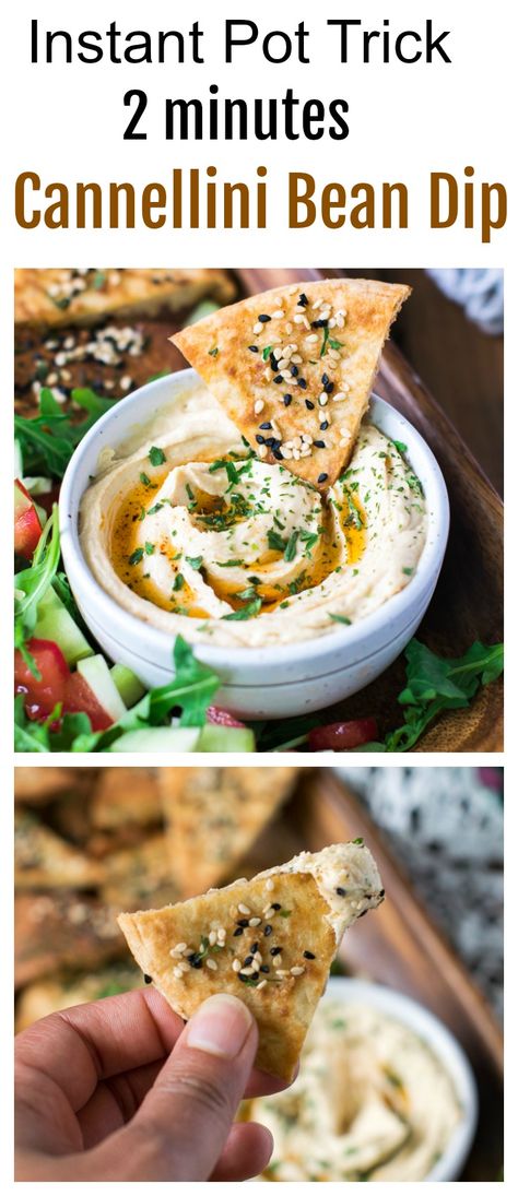 White kidney bean dip | Canellini bean dip made from scratch in instant pot White Beans In Instant Pot, Kidney Bean Dip, Beans In Instant Pot, Cannellini Bean Dip, Canellini Beans, Gluten Free Instant Pot Recipes, Recipes With Kidney Beans, Instant Pot Vegan, Gluten Free Instant Pot