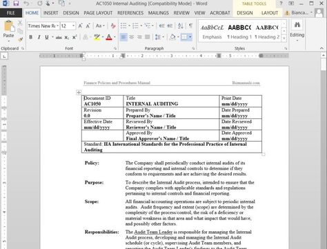 Free Sample Policies and Procedures Template Procedure Template, Puzzle Theme, Standard Operating Procedure Template, Word Table, Manual Template, Engineering Drawing, Standard Operating Procedure, Policy Template, Employee Handbook