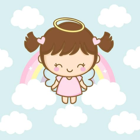 Angel Flying, Japanese Drawings, Cute Kawaii Drawings, Home Decor Color, Vector Drawing, Mandala Drawing, Kawaii Drawings, Baby Decor, Baby Disney