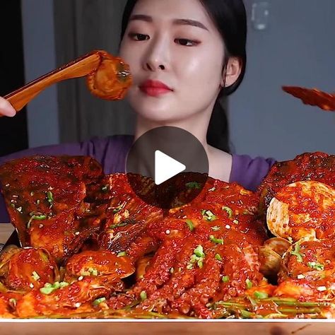 TikTok · Mukbang Official Spicy Seafood, Homemade Chinese Food, Satisfying Eats, Asmr Food, Cute Baking, Spicy Food, Food Vids, Sweet Snacks Recipes, Food Videos Desserts