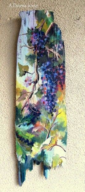 Painting On Wooden Planks, Wood Plank Painting, Barn Wood Art, Wood Plank Art, Plank Art, Painted Driftwood, Board Painting, Wood Pallet Art, Reclaimed Wood Art