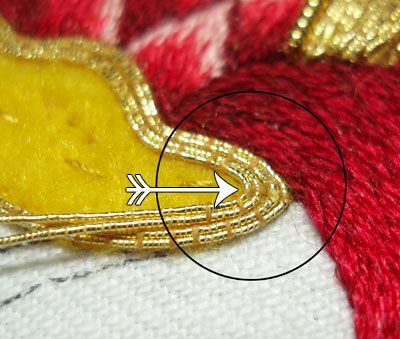 Goldwork Embroidery Project: Filling with Smooth Passing Thread Goldwork Embroidery Tutorial, Jacobean Embroidery, Gold Work Embroidery, Embroidered Portrait, Creative Embroidery, Gold Embroidery, Ribbon Work, Gold Work, Fabric Beads