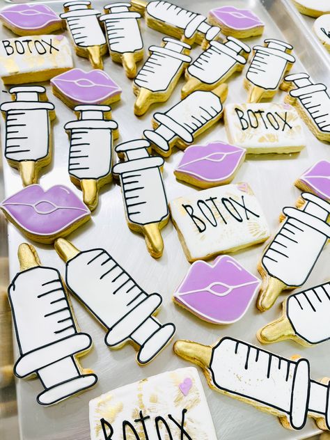 Botox Birthday Party, Botox And Filler Party Ideas, Botox Launch Party, Botox And Bubbly Party Decor, Injection Room Ideas, Botox And Brunch Party, Medspa Party Ideas, Botox Parties Ideas Food, Medical Spa Grand Opening