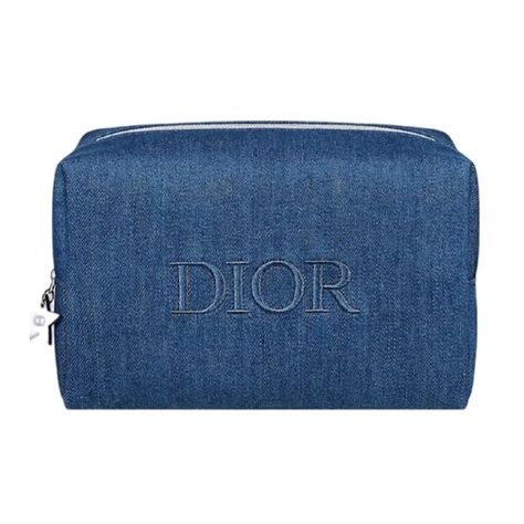 NIB DIOR Beauty Denim Makeup Bag Denim Makeup Bag, Dior Makeup Bag, Makeup Bag Blue, Dior Denim, Dior Makeup, Dior Beauty, Dr Closet, Make Up Bag, Blue Bags