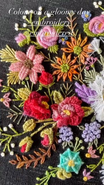 Jennifer Clouston on Instagram: "Snippets of a few of my projects - new and old 😊#embroidery #embroidered #handwork #handembroidered #embroideryart #jenniferclouston #broderie #bordado #textileart" Jennifer Clouston, Embroidery Art, Textile Art, Hand Embroidered, Embroidery, Instagram