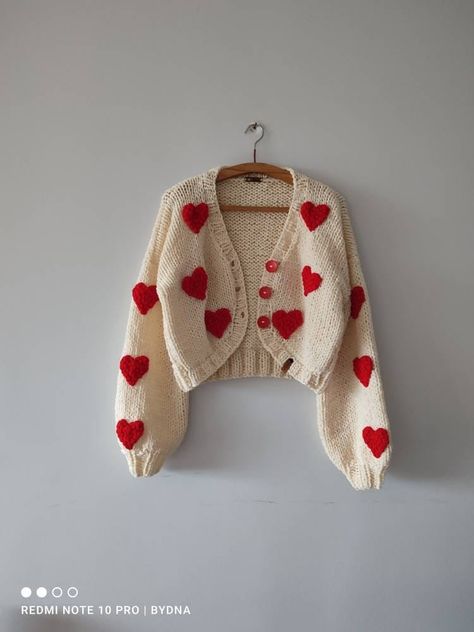 Bydna #comfortwear #handmadesweater #giftsforherandyoutoo Cool Sweaters Heart, Walmart Heart Sweater, Sweet Heart Sweater, I Heart Me Sweater, Orange Heart Sweater, Mini Hearts Sweater, Sweaters With Hearts, Brown Heart Sweater, Valentines Day Cardigan