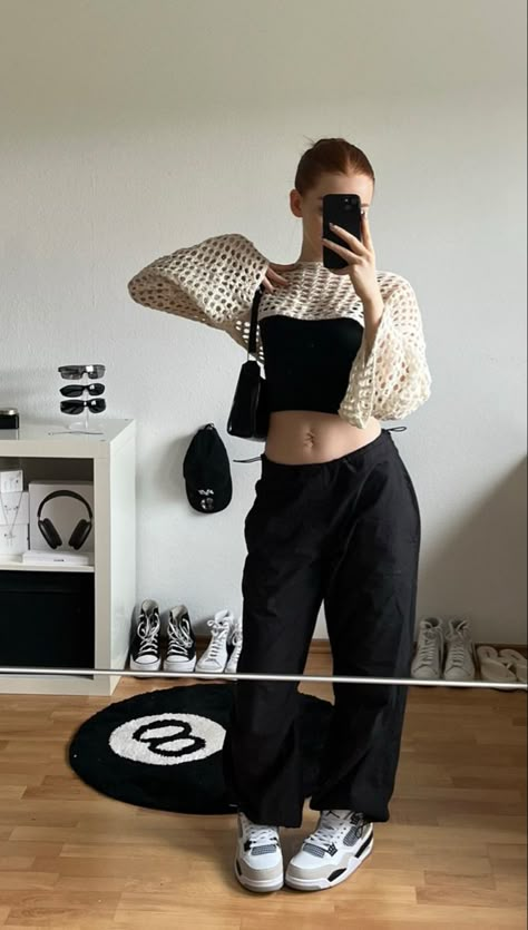 Gils, outfits, abstract, eight ball, jordan4 Outfits Con Jordan Mujer, Eight Ball, Outfit Primavera, Everyday Fashion Outfits, Trendy Fashion Outfits, Little Outfits, Outfit Goals, Casual Style Outfits, Dance Outfits