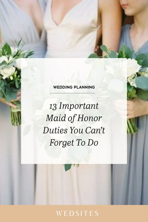 Maid Of Honor List Of Duties, Things To Do For Bride On Wedding Day, Maid Of Honor Questions To Ask The Bride, Bridal Party Responsibilities, How To Be A Good Maid Of Honor, Maid Of Honor Day Of Wedding, Maid Of Honour Ideas, Maid Of Honor Duties Wedding Day, Wedding Gifts From Maid Of Honor