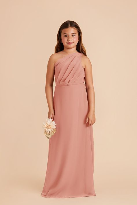 Kiara Junior Chiffon Dress - Dusty Rose Slate Blue Bridesmaid Dresses, Ice Blue Bridesmaid Dress, Mulberry Bridesmaid Dresses, Mauve Bridesmaid Dress, Bridesmaid Dress Chiffon, Taupe Bridesmaid Dresses, Plum Bridesmaid Dresses, Blush Pink Bridesmaid Dresses, Lavender Bridesmaid Dresses