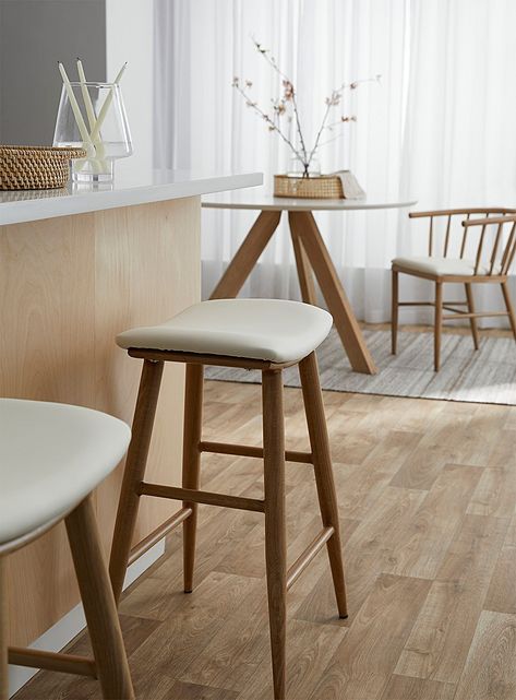 Havenly Dining Room, Alpine Modern, Minimalist Home Furniture, Apartment Bar, Small Accent Tables, Island Stools, Oak Stool, Minimalist Bar, Stools For Kitchen Island