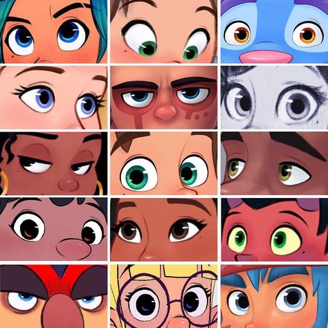 Finally had time to participate in the #eyememe  this was fun! #characterdesign #luigilucarelli Disney Characters Eyes, Stylized Anatomy, Luigi Lucarelli, Disney Eyes, Facial Expressions Drawing, Eye Study, Human Character, People References, Eye Illustration