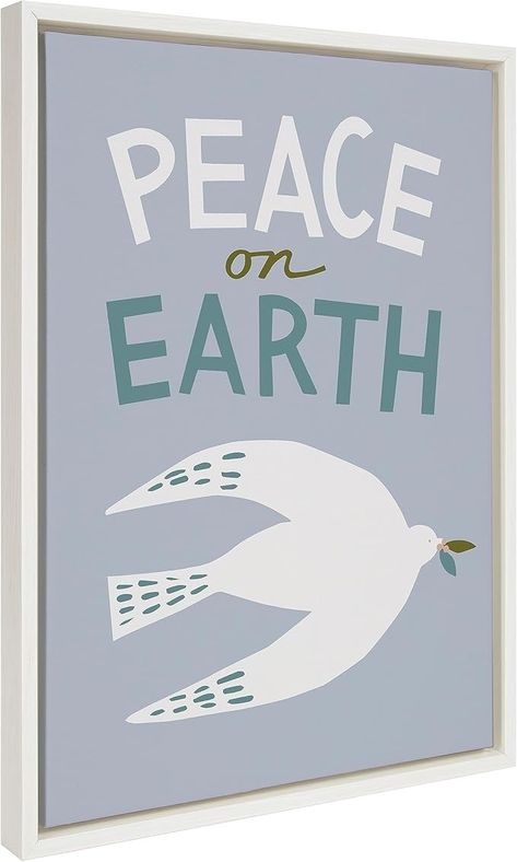 Amazon.com: Kate and Laurel Sylvie Holiday Peace on Earth Framed Canvas Wall Art by Hannah Beisang, 18x24 White, Christmas Dove Art for Wall: Posters & Prints Peace On Earth Christmas, Art For Wall, Dove Bird, Peace Dove, Peace On Earth, Framed Canvas Wall Art, Online Art Store, Framed Canvas Art, Bedroom Office