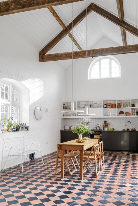 The Engine House by Michael Corsar - Dwell Engine House, Loft Industrial, Reclaimed Brick, Utility Buildings, Kitchen Cabinetry, Room Flooring, Old Buildings, A Kitchen, Cozy House