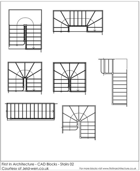 FIA CAD Blocks Stairs 02                                                                                                                                                      More Stairs Floor Plan, Drawing Book Pdf, How To Draw Stairs, Stair Layout, Floor Plan Symbols, Restaurant Floor Plan, Stair Plan, Flooring For Stairs, Plans Architecture