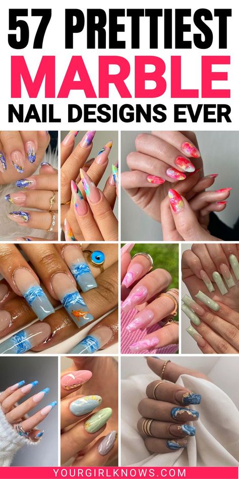 Who doesn't love a good nail art design? If you're looking for something new to try this weekend, take a look at these 57 marble nails designs. From simple and understated to intricate and eye-catching, there's sure to be a look that catches your fancy. So get inspired and head to the salon! Spring Nails 2023 Marble, Marble Style Nails, Marble Spring Nails, Pink Marbled Nails, Marble Acrylic Nail Designs, Spring Marble Nail Designs, Marble Nails Design Ideas, Marbled Nail Designs, Marble Nail Designs Short