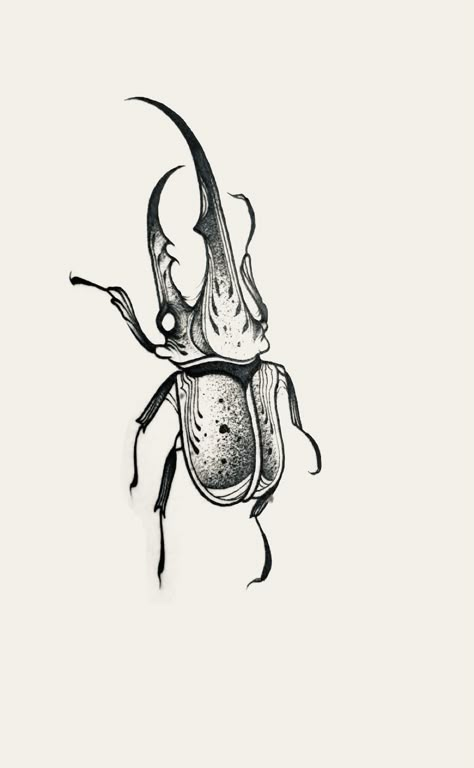 Hercules Beetle Tattoo Design, Hercules Beetle Drawing, Horned Beetle Tattoo, Hercules Beetle Tattoo, Millipede Tattoo, Bug Tattoo Design, Beetle Tattoo Design, Hornet Tattoo, Scarab Tattoo