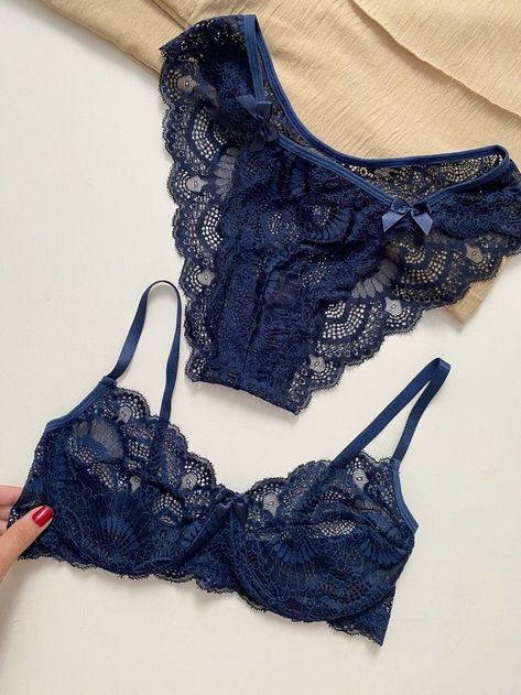 Dark Blue Lingerie, Girl Energy, Cute Sleepwear, Lingerie Inspiration, Diy Vetement, Blue Lingerie, Effortlessly Chic Outfits, Cute Lingerie, Pretty Lingerie