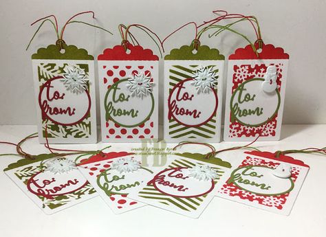 StampOwl's Studio Christmas Tags Handmade, Diy Christmas Tags, Xmas Gift Tags, Gift Tags Handmade, Gift Tag Ideas, Christmas Gift Tags Diy, Christmas Gift Tags Handmade, Stampin Up Weihnachten, Xmas Tags