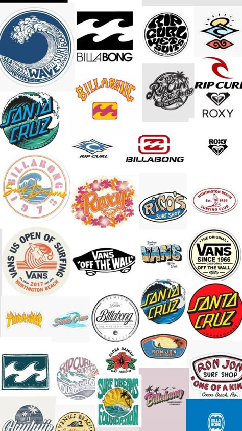 Check out bathurst111's Shuffles #surf #surflogos #surfstickers #stickers #logos #summeraesthetic #summersurf #summer #ripcurl #billabong #santacruz #vans #surfbrands Stickers On Surfboard, Surf Logos Vintage, Ripcurl Surf Poster, Cute Surf Boards, Cute Beachy Stickers, Vintage Surf Logo Design, Surf Board Stickers, Ripcurl Wallpapers, Surf Stickers Vintage