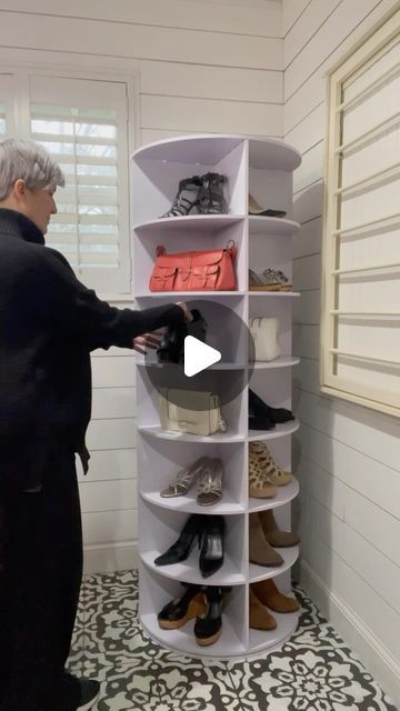 Jodie Kammerer on Instagram: "Comment for LINKS! Forever searching for a storage solution for all those shoes!? And purses? This rotating shelf holds 28 pairs of shoes, displaying them beautifully and making them easily accessible! Plus its unique tower design doesn’t require much space at all, unlike most shoe cabinets that require a large amount of wall space and don’t hold nearly as much! Follow me for more Amazon Home Finds, & our Amazon Store Front to shop our curated finds. AMAZON Home Amazon Finds Amazon Must Haves Home Hacks Storage solutions Organized Home" How To Display Purses, Home Amazon Finds, Rotating Shelf, Amazon Home Finds, Shoe Cabinets, Amazon Must Haves, Organized Home, Home Finds, Find Amazon