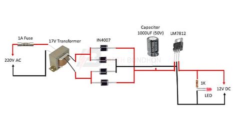 220V to 12V Converter Ac To Dc, Electronics Basics, Power Converter, Speaker Design, Circuit Diagram, Voltage Regulator, Electrical Engineering, Diode, Power Supply