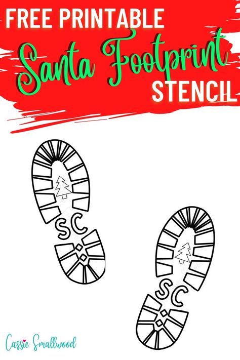 free printable Santa footprints outline stencil Santa Snow Boot Prints, Santa Feet Print, Santa Tracks Foot Prints, Diy Santa Footprints, Santa Foot Prints On Floor Diy, Santa Boots Template, Santa Claus Footprints, Santa Boot Prints, Santa Footprint Ideas