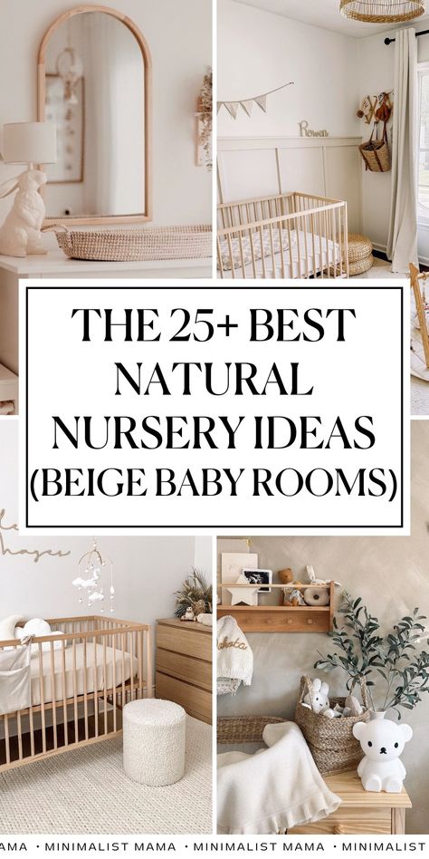 What Size Rug Under Crib, Nursery With Shelves, Nursery Ideas Wood Crib, Nursery Ideas Natural Wood, Beige Paint For Nursery, Mixed Wood Tones Nursery, Neutral Nursery Furniture, Natural Color Nursery, Baby Girl Nursery Neutral Colors