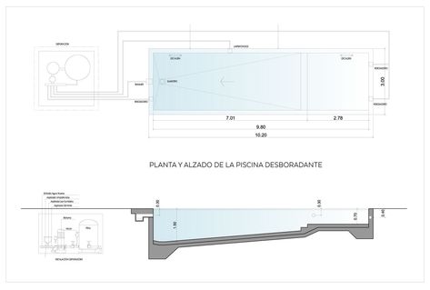 Gallery of Infinity Pools in 15 Architecture Projects - 19 Infinity Pool Backyard, Swimming Pool Drawing, Pool Design Plans, Overflow Pool, Swimming Pool Plan, Pool Drawing, Swimming Pool Images, Swimming Pool Pictures, Piscina Interior