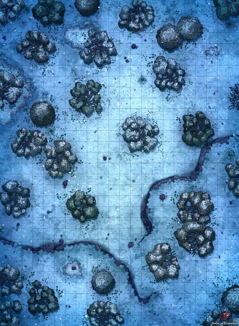 Snow Battlemap Dnd, Ice Battlemap, Ice Map Dnd, Snow Battlemap, Winter Battlemap, Forest Battle Map, Ice Environment, Snow Map, Fantasy Dungeon