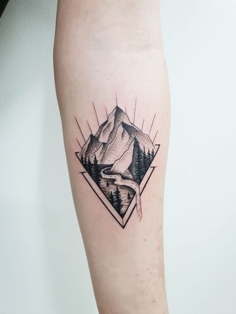 Flyfishing Tattoo, Patrick Tattoo, Moutain Tattoos, Waterfall Tattoo, Wave Tattoos, River Tattoo, Tattoo 2023, Beach Tattoo, Sweet Tattoos