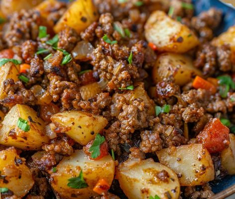 Ground Beef with Potatoes Ground Beef With Potatoes, Beef With Potatoes, Ground Beef And Potatoes, Mince Recipes, Potato Recipes Side Dishes, Beef And Potatoes, Beef Casserole Recipes, Dinner With Ground Beef, Hearty Meal